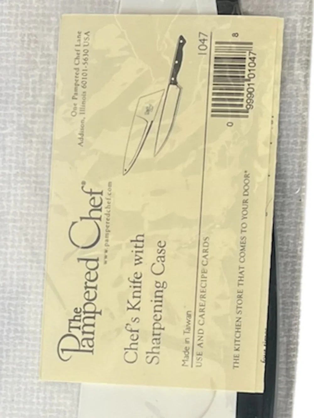Vintage The Pampered Chef 14” Self Sharpening Chefs Knife Stainless Blade 1047